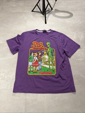ROMWE Don’t Talk to Strangers Alien Graphic T-Shirt Purple Size Medium